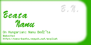 beata nanu business card